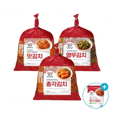종가 맛김치 900g+열무김치 900g+총각김치 850g+(증정)무말랭이 120g
