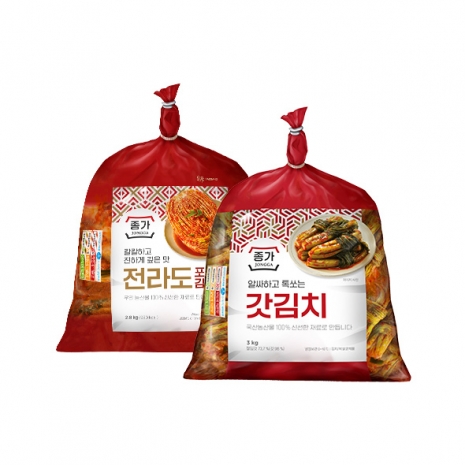 [타임특가]종가 전라도 포기김치 2.8kg+갓김치 3kg