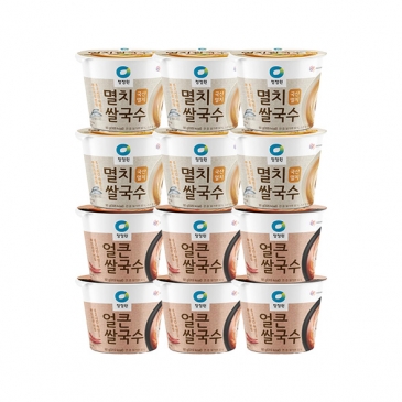 청정원 컵쌀국수 92gx12개 (멸치 6개+ 얼큰 6개)