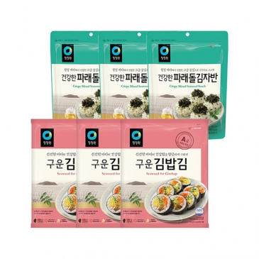 청정원 파래돌자반50gx3개+구운 김밥김 20gx3개