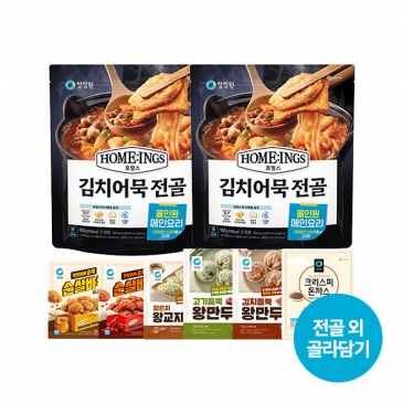 [시즌한정]청정원 김치어묵우동+돈까스/만두/치킨 택1 골라담기