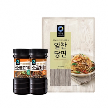 [명절식품][골라담기] 청정원 소고기 양념 2종(소갈비840g+소불고기840g)+알찬당면 1kg