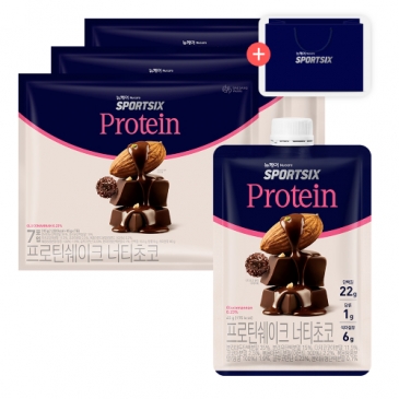(쇼핑백포함) 뉴케어 스포식스 프로틴 쉐이크 너티초코맛 (45g&times;7개입), 3박스