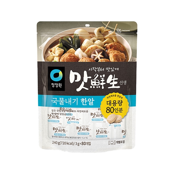 [신제품] 청정원 국물내기 한알 240g(3g*80알)