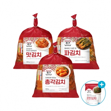 종가 맛김치 900g+파김치 900g+총각김치 850g+(증정)깻잎지 150g