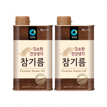 [명절식품] 청정원 고소한 건강생각 참기름 350ml x2개