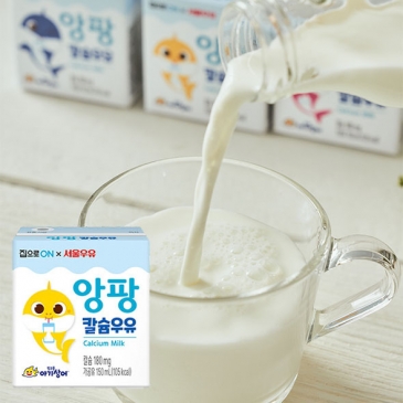 [박스] 집으로ON 핑크퐁 아기상어 앙팡 칼슘우유 150mlx24개입