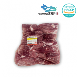 지리산산골흑돼지 - 지리산흑돼지 무지방 뒷다리살 3kg / 5kg (세절육)