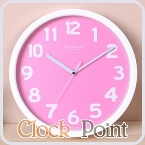 로멘틱 홈스타일 무소음벽시계-핑크