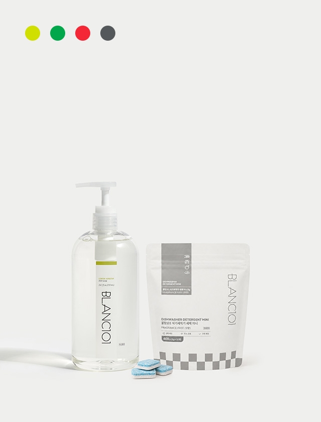 [설거지필수세트]720ml 주방세제(향 선택)+식기세척기세제(8g/14g 중 용량 선택) 세트