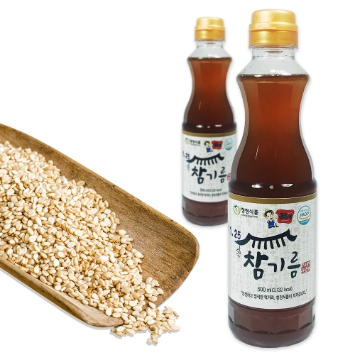 [청정식품] 볶은 통깨100% 통참깨 참기름 500ml