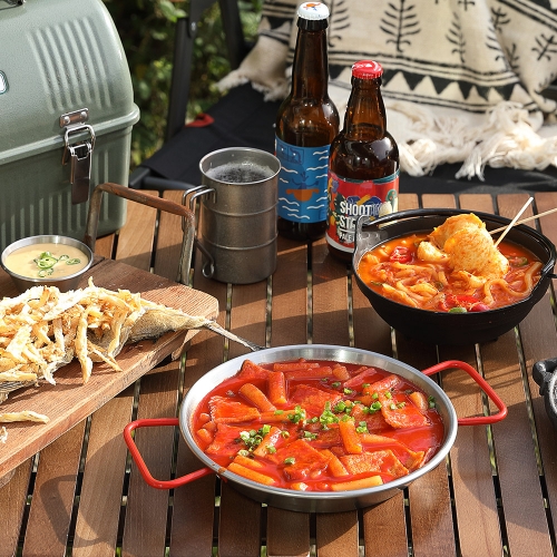 [캠핑메뉴A] 김치어묵우동+옛날국물떡볶이+동파육+먹태