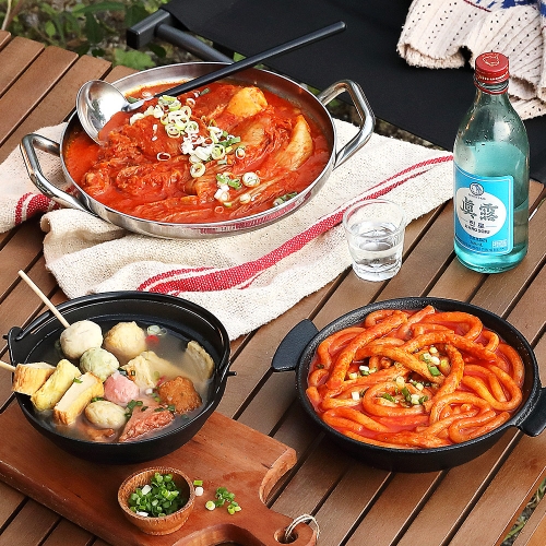 [캠핑메뉴C] 매콤누들떡볶이+가마보꼬어묵탕+김치찜+양념돼지왕구이