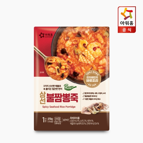 [아워홈] 바로 삼선 불짬뽕죽 270g x 10입 (1BOX)