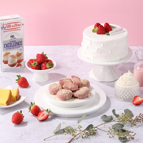 리얼 딸기 생크림 케익 찹쌀떡 15개입(개별포장)