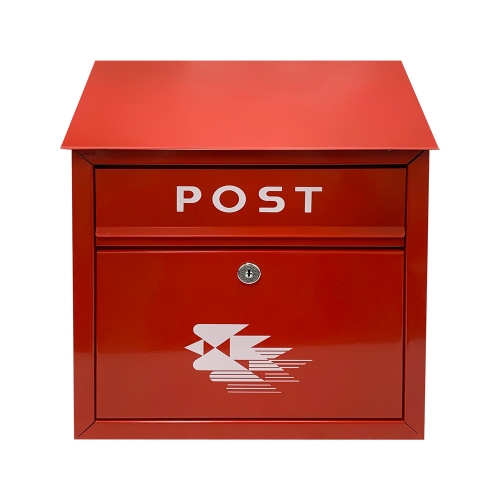 주택용 벽걸이 우편함 편지통 대형 빨간색 HIPOST-L-R