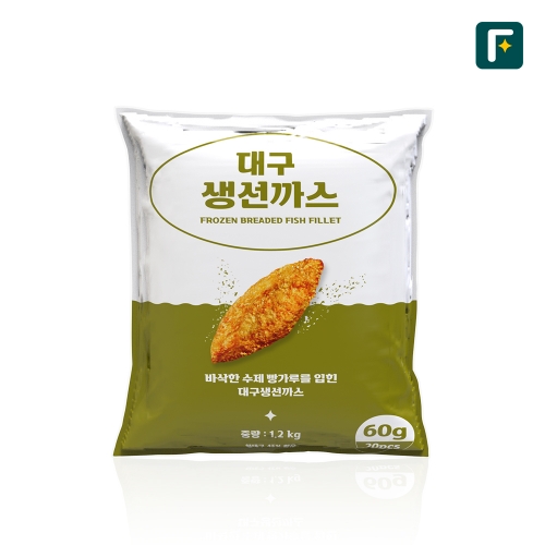 [펀쿡] 대구 순살 생선까스 1.2kg (60g X 20미) 흰살생선 생선 튀김