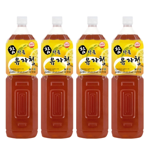 [딜리프] 참다음 유자청 농축액_음료베이스1500ml X 4