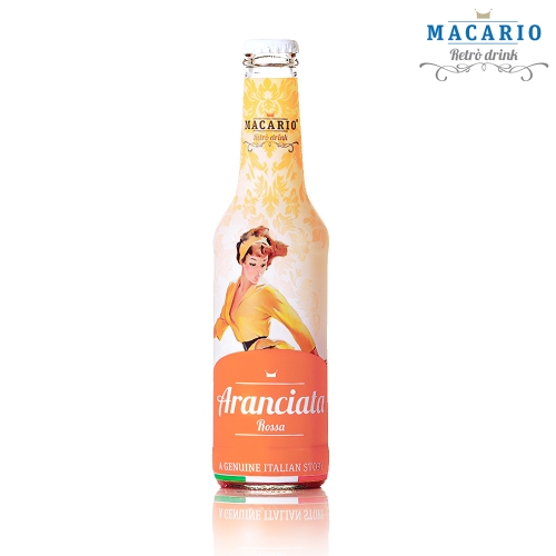 [마카리오] 마카리오 MACARIO 이탈리아 레트로 음료 아란차타로싸(스파클링 오렌지) 275ml 6병입