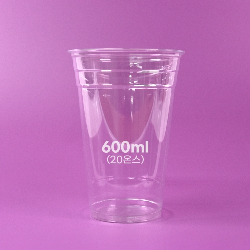 98파이 20온스 (600ml) 아이스컵 PET 투명 1000개 1박스