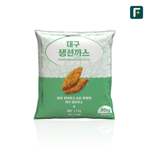 [펀쿡] 대구 순살 생선까스 1.2kg (30g X 40미) 흰살생선 생선 튀김