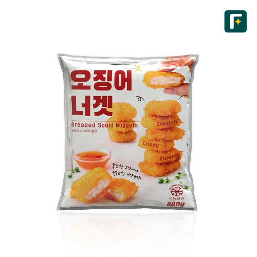 [펀쿡] 튀김용 오징어너겟 800g 오징어 튀김 냉동 대용량 업소용