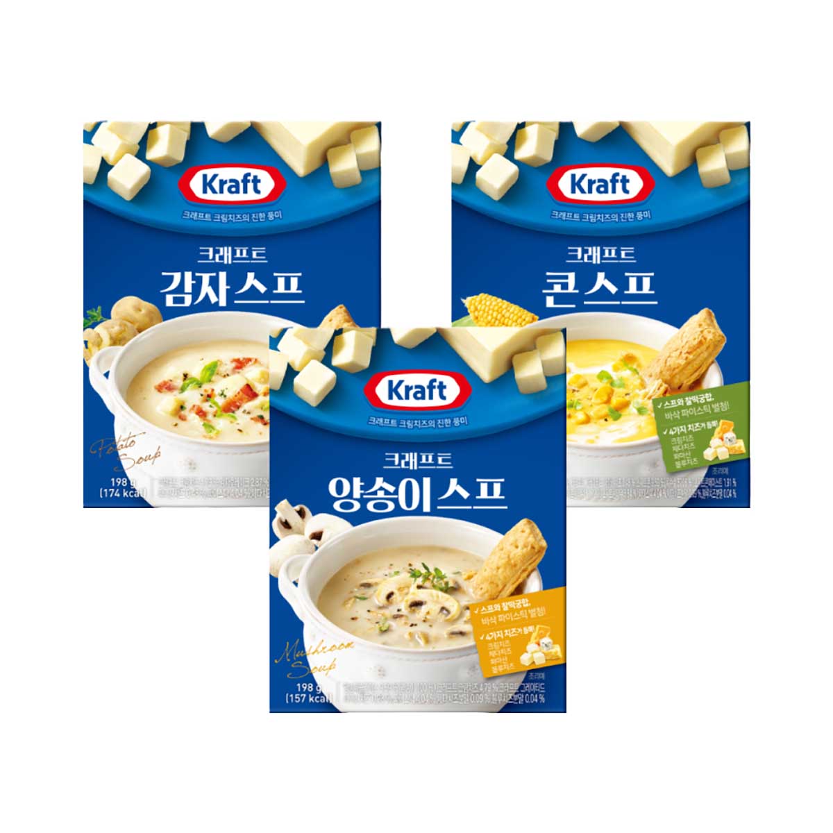크래프트 크림치즈 스프 6팩 (양송이/콘/감자)