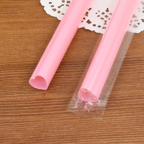 [대성산업] 12x25 하트 핑크 버블티 스트로우 개별포장 3000개