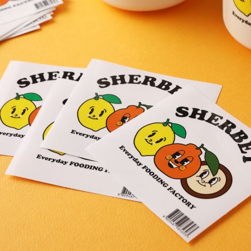 [20%할인] 컵샤베트 케이스용 스티커_샤베트패밀리(블랙라벨) 16매