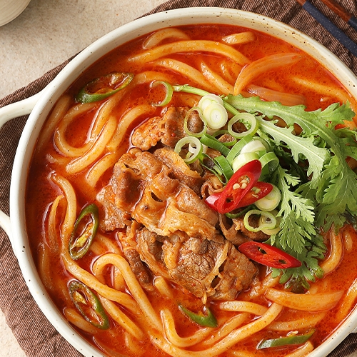 [유통임박70%] 푸딩프렙 얼큰우삼겹우동나베 460g