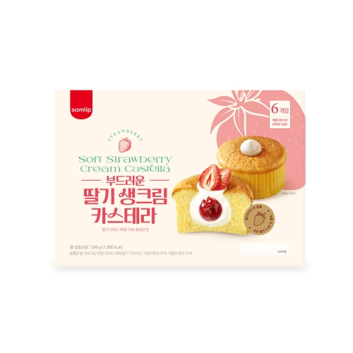 삼립 부드러운 딸기 생크림 카스테라 6입 2박스 (총12입)