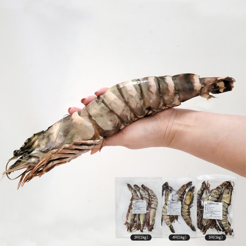 킹 블랙타이거 새우 1kg 3미 *면세