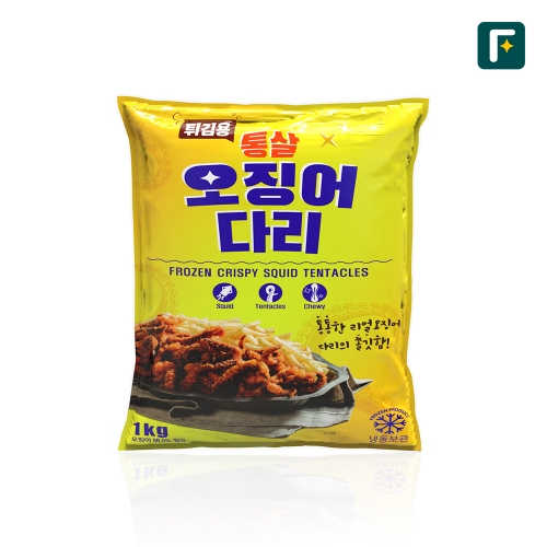 [펀쿡] 튀김용 통살 오징어다리 튀김 1kg 오징어 튀김 가라아게 대용량 업소용