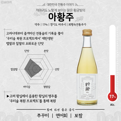 술마켓 최행숙전통주가 아황주 17도 300ml 미인주가 약주