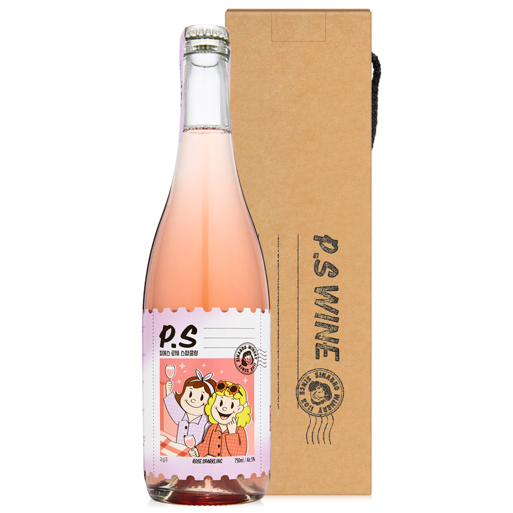 술마켓 P.S 시나브로 피에스 로제스파클링와인 5도 750ml