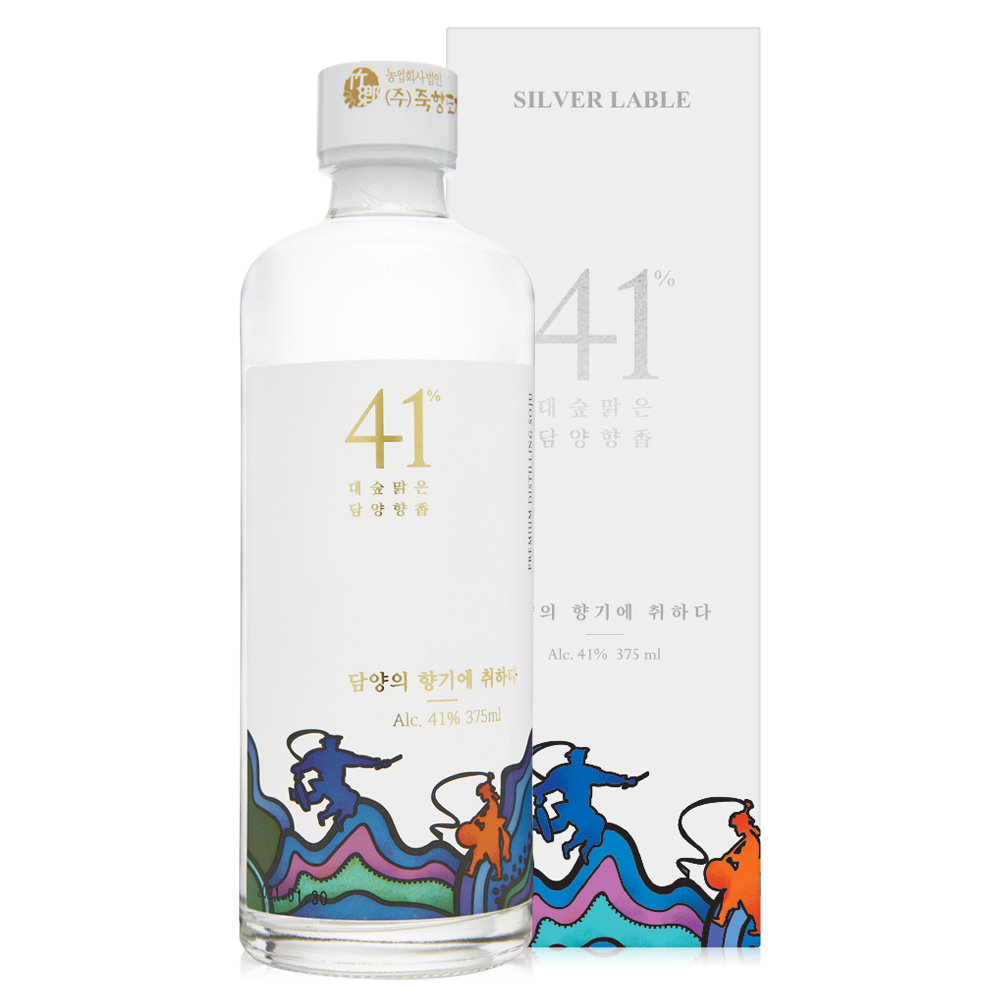 술마켓 죽향도가 대숲담양향 화이트 41도375ml 1년숙성소주