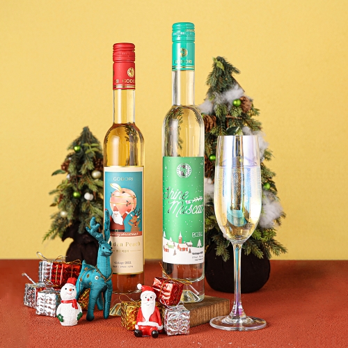 술마켓 고도리 크리스마스와인세트 샤인머스켓 복숭아 장식용 코르크전구 포함