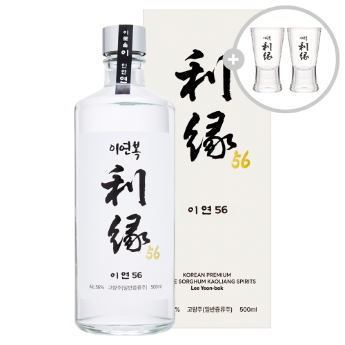 술마켓 한국고량주 이연 56도 500ml 이연복셰프공동개발 이연잔 2P 증정