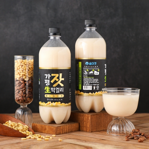 술마켓 가평잣생막걸리 블랙 6도 970ml