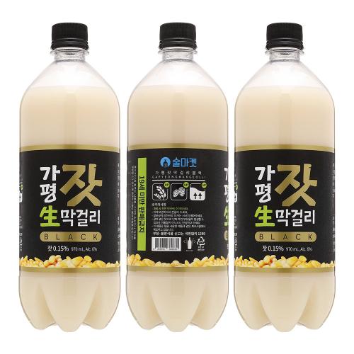술마켓 가평잣생막걸리 블랙 6도 970ml x 3병