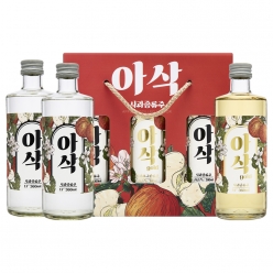 술마켓 착한농부 아삭선물세트 17도 360ml_아삭x2병+아삭골드x1병