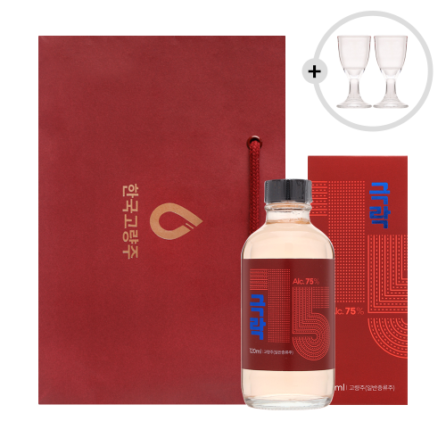 술마켓 한국고량주 극락 75도 120ml 서울고량주잔 2P 증정