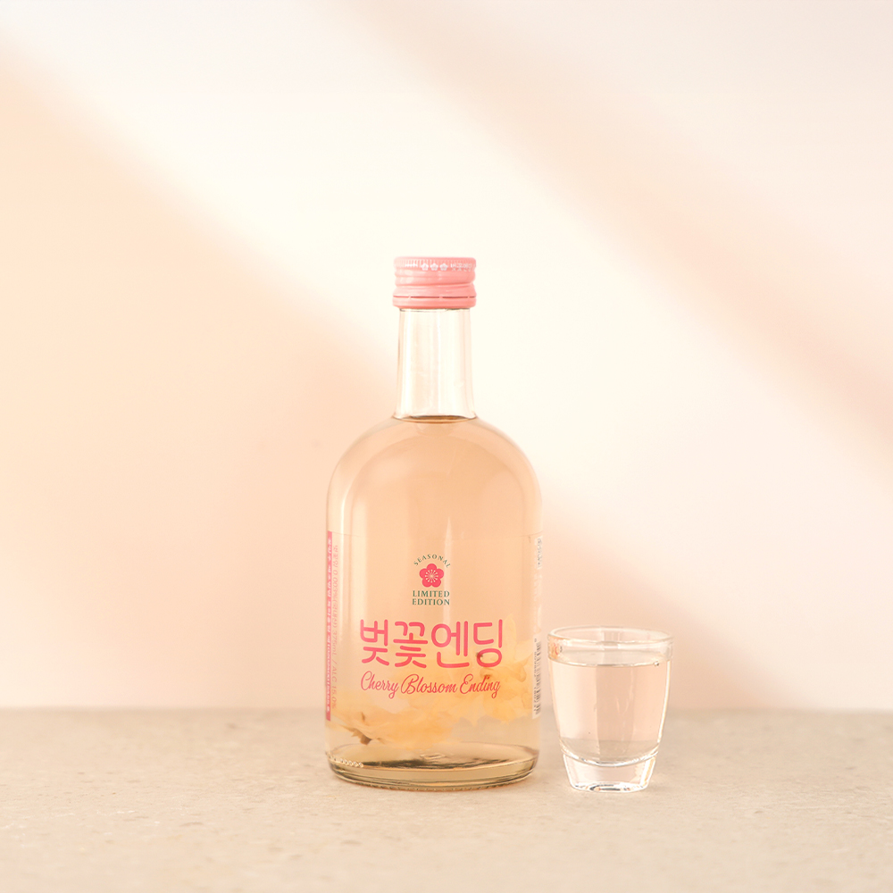 술마켓 벚꽃주 제주왕지케 벚꽃엔딩 15도 375ml LED 코스터 포함