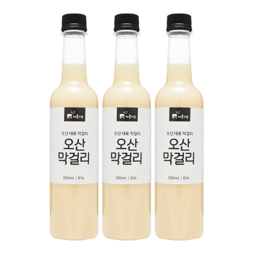 술마켓 오산양조 오산막걸리 6도 500ml x 3병