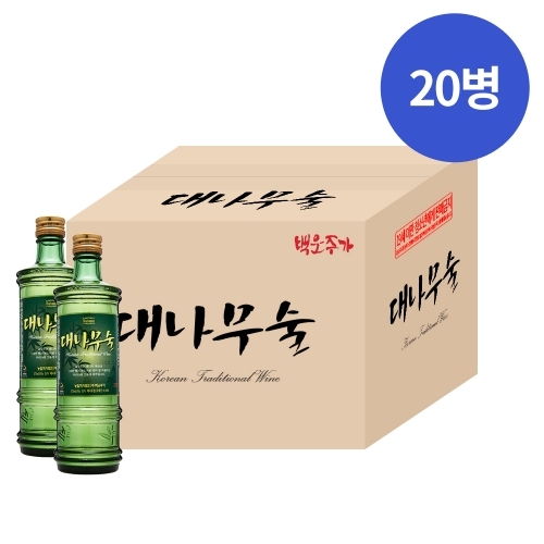 술마켓 백운주가 대나무술 11도 375ml x20병 박스상품 캠핑 모임 대용량
