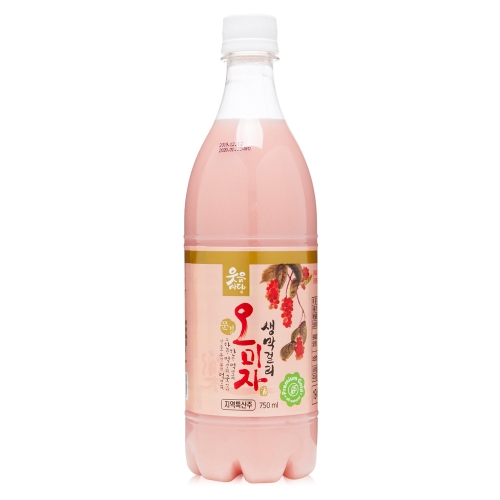 술마켓 문경주조 오미자 생막걸리 6.5도 750ml x15병 박스상품 캠핑 모임 대용량