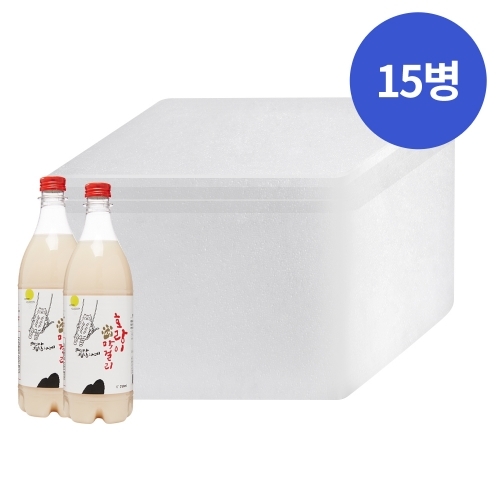 술마켓 배혜정도가 농업법인 호랑이 생 막걸리 6도 750ml x15병 박스상품 캠핑 모임 대용량