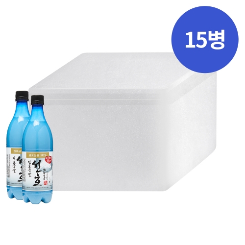 술마켓 김포탁주 선호 생막걸리 6도 750ml x15병 박스상품 캠핑 모임 대용량