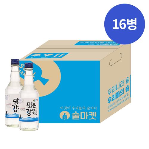 술마켓 솔래원 맑은강원 19.5도 360ml x16병 박스상품 캠핑 모임 대용량
