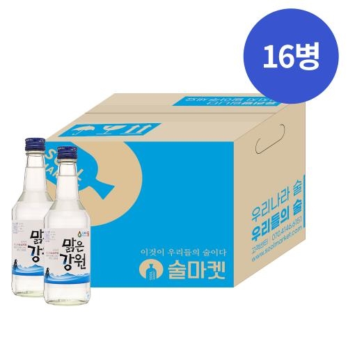 술마켓 솔래원 맑은강원 19.5도 360ml x16병 박스상품 캠핑 모임 대용량